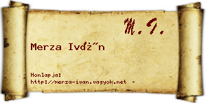 Merza Iván névjegykártya