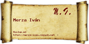 Merza Iván névjegykártya